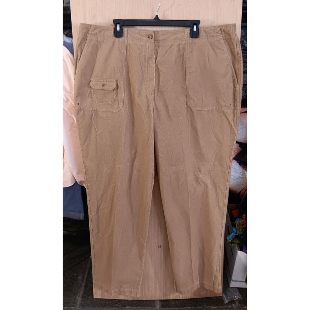 Lauren Ralph Lauren Women’s Corduroy Pants 22W High Rise Tan Brown Straight Leg
